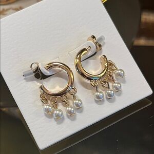 Mini Pearl Hoop Earrings